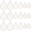 60Pcs 3 Styles 304 Stainless Steel Pendant Cabochon Settings STAS-SC0006-17-1