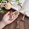 4Pcs 4 Colors Religion Alloy Enamel Crucifix Cross Statue Display Decorations DJEW-UN0001-09-4