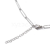 304 Stainless Steel Paperclip Chain Necklace for Men Women STAS-B039-01P-3