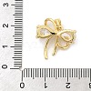 Rack Plating Bowknot Brass Clear Cubic Zirconia Pendants KK-S407-01G-A-3