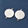 Flat Round Brass Connector Cabochon Settings X-KK-K414-13B-S-2