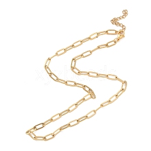 Ion Plating(IP) 304 Stainless Steel Paperclip Chain Necklace for Women NJEW-C011-03G