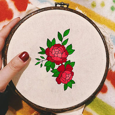 4 Sheets 11.6x8.2 Inch Stick and Stitch Embroidery Patterns DIY-WH0455-052-1