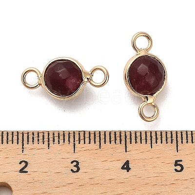 Natural Dyed Natural White Jade Faceted Round Links Connector Charms G-G175-01G-02-1