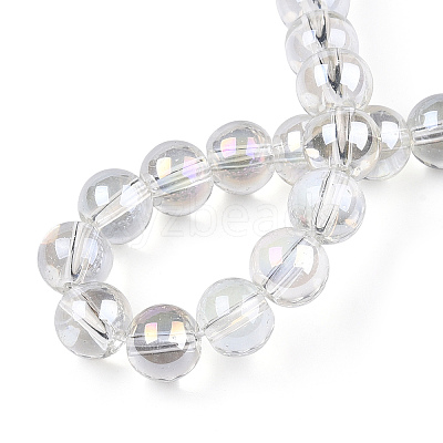 Electroplate Transparent Glass Beads Strands GLAA-T032-T8mm-AB13-1