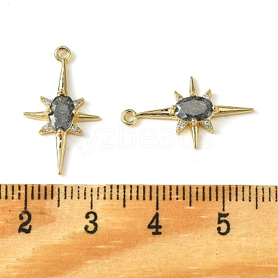 Brass Micro Pave Cubic Zirconia Pendants KK-M277-08G-01-1