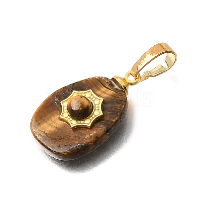 Natural Tiger Eye Pendants G-T151-03H-1