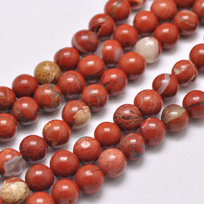 Natural Red Jasper Beads Strands X-G-F348-02-4mm-1