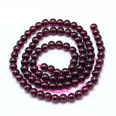 Mozambique Import Natural Grade AAAA Garnet Round Beads Strands G-E300-AAAA-3mm-1