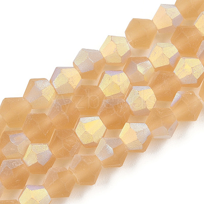 Imitate Austrian Crystal Bicone Frosted Glass Beads Strands EGLA-A039-T6mm-MB18-1