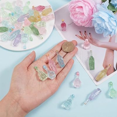 70Pcs 12 Styles Dummy Bottle Transparent Resin Cabochon RESI-OC0001-48-1