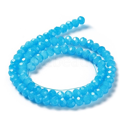 Baking Paint Imitation Jade Glass Bead Strands DGLA-A034-J6MM-A13-1