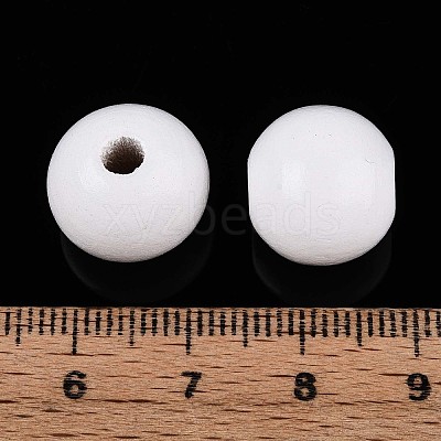 Spray Painted Round Natural Schima Wood Beads WOOD-A018-14mm-30-1
