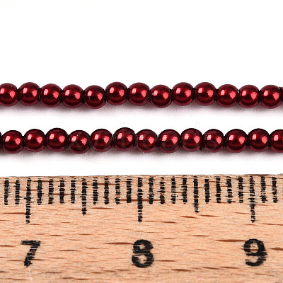 Baking Paint Pearlized Glass Pearl Bead Strands HY-N002-2mm-A13-1
