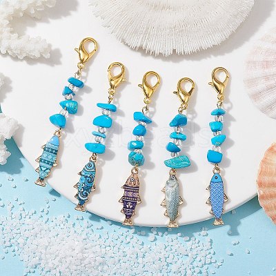 Alloy Enamel Pendant Decorations HJEW-JM01729-1