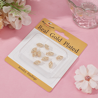 10Pcs Brass Pendant Rhinestones Settings KK-BBC0018-10-1