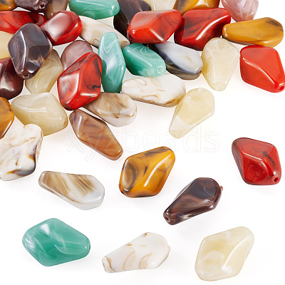 40Pcs Opaque Acrylic Beads OACR-TA0004-38-1