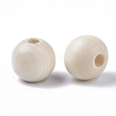 Natural Unfinished Wood Beads WOOD-S651-A10mm-LF-1