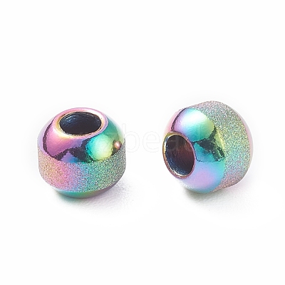 Rainbow Color Ion Plating(IP) Textured 304 Stainless Steel Beads STAS-P306-01C-MC-1