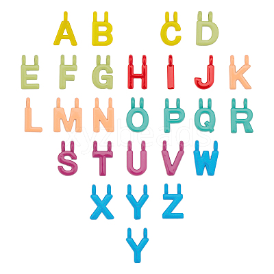 52Pcs 26 Style Spray Painted Alloy Charms PALLOY-PH0002-44-RS-1