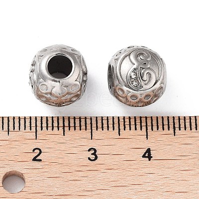 304 Stainless Steel Rhinestone European Beads STAS-A092-10E-P-1