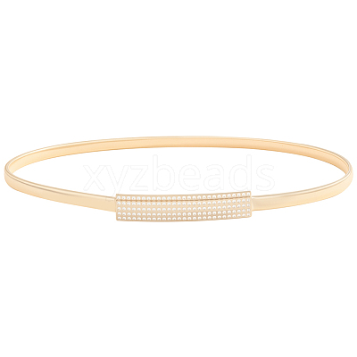 Iron & Resin Rhinestones Waist Chain Belts for Women Ladies Dress AJEW-WH20072-04G-1