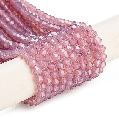 Baking Paint Transparent Glass Beads Strands DGLA-F029-J4mm-04-1