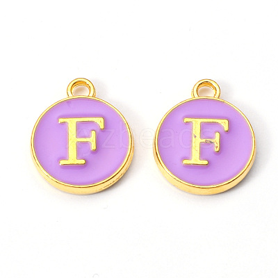 Golden Plated Alloy Enamel Charms ENAM-S118-10F-1