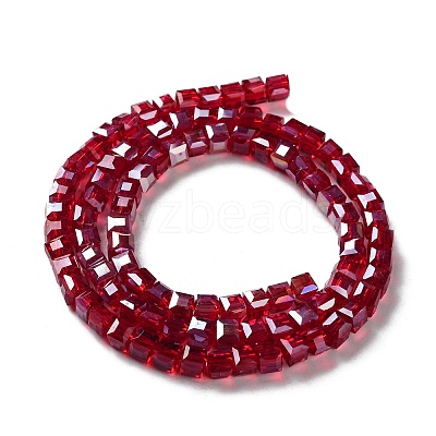 Electroplate Glass Beads Strands X-EGLA-R030-4x4mm-04-1
