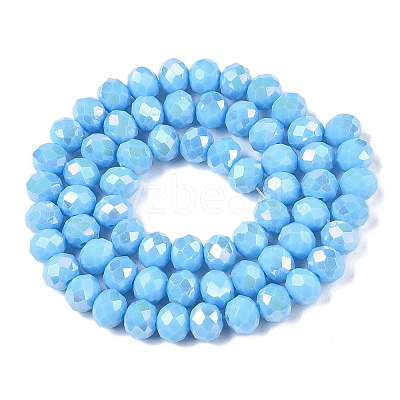 Electroplate Glass Beads Strands EGLA-A044-P8mm-B08-1