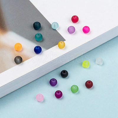 18 Colors Transparent Glass Beads FGLA-X0001-04A-4mm-1