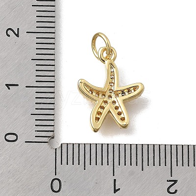 Brass Micro Pave Clear Cubic Zirconia Charms KK-D431-053B-G-1