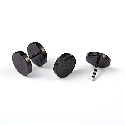 Flat Round 304 Stainless Steel Barbell Cartilage Earrings EJEW-L164-07B-1