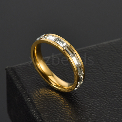 304 Stainless Steel with Crystal Rhinestone Finger Rings FS-WGF5DC4-12-1