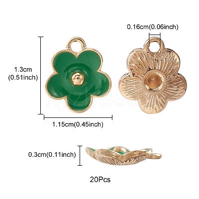 Light Gold Plated Alloy Enamel Pendants ENAM-YW0002-20F-1