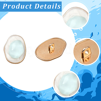 20Pcs 1-Hole Alloy Resin Buttons BUTT-CY0001-21A-1
