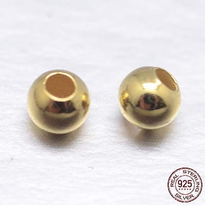 Round 925 Sterling Silver Spacer Beads STER-M103-04-2.5mm-G-1