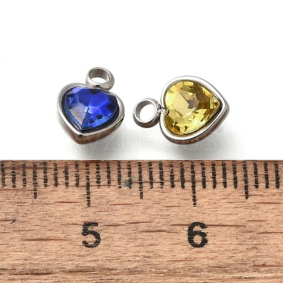304 Stainless Steel with Rhinestone Pendants STAS-Q346-01P-1