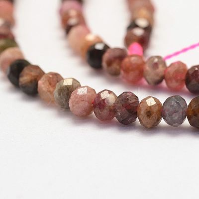 Natural Multicolor Tourmaline Bead Strands G-P279-77-3mm-1