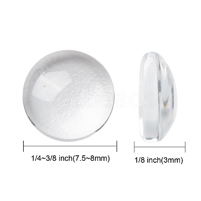 Transparent Glass Cabochons X-GGLA-R026-8mm-1