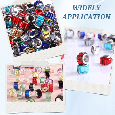 100Pcs Glass European Beads GLAA-SP0001-87-1