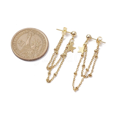 Golden 304 Stainless Steel Stud Earrings EJEW-JE05733-01-1