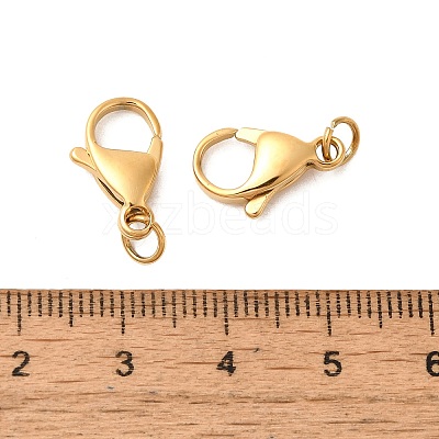 Ion Plating(IP) 304 Stainless Steel Lobster Claw Clasps Hand Polished STAS-AB15-G-02-1