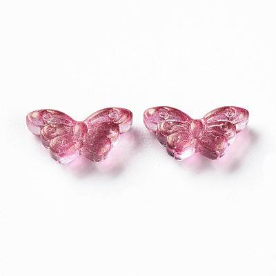 Transparent Spray Painted Glass Beads GLAA-S190-018A-02-1