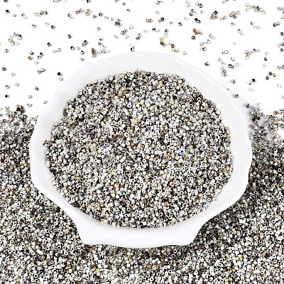 Spray Painted Picasso Cylinder Glass Seed Beads GLAA-T028-12A-09-1