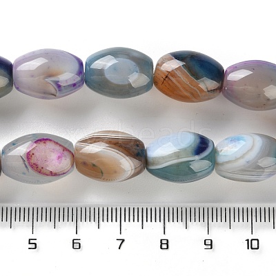 Natural Banded Agate (Dyed & Heated) Beads Strands G-M446-D01-01E-1