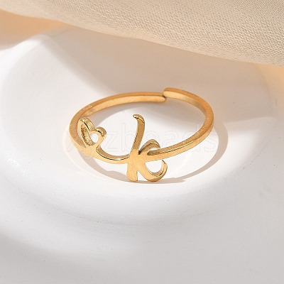 304 Stainless Steel Cuff Rings for Women RJEW-D285-01G-K-1