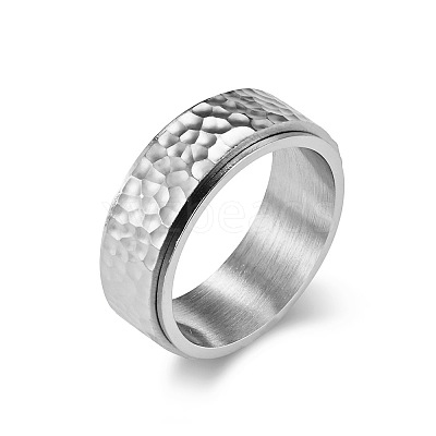 Textured 304 Stainless Steel Finger Rings FS-WG2C156-03-1