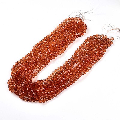 Baking Paint Transparent Glass Beads Strands DGLA-A035-T10mm-A04-1
