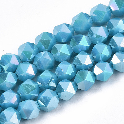 Electroplate Opaque Glass Beads Strands EGLA-T019-05L-1